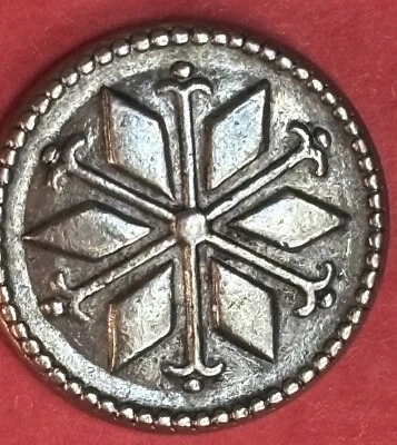 Vintage Pewter Buttons 8  ❄️ Tinn-Per Marit  Design 3/4” Norway - Image 1 of 4