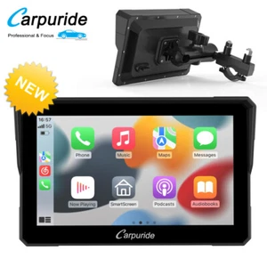 Carpuride 7 Inch Motorcycle Carplay GPS Navigation CarPlay/Android Auto IPX7 BT - Picture 1 of 13