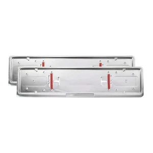 Kennzeichenhalter Nummernschildhalter für Peugeot Edelstahl Chrom Silber 2x - Bild 1 von 7