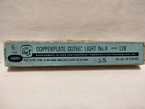 American Type Fndr Copperplate Gothic Light 6 Point Figures No. 4 Series 128 NOS - Picture 1 of 5