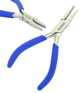 FLAT HALF ROUND NOSE JAWS JEWELRY MAKING FORMING BEADING JEWELER OPTICIAN PLIERS - Picture 1 of 4