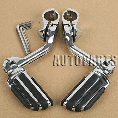 Highway Pegs Footpeg Chromed for 1.25" Engine Guard Tri Glide Sportster Electra - Image 1 of 4