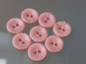 8x hübsche Knöpfe Rosa oder Apricot - 13mm - für Puppen, Blusen - zur Wahl - Picture 1 of 4