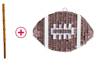 Birchio Football Pinata Bundle with Bat birthday Pull string STICK deco PARTY - Image 1 of 4