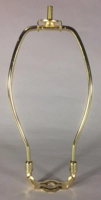 6 1/2" Brass Plated Lamp Harp with Base & Protective Coating, regular weight