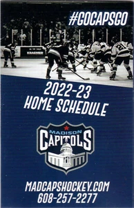 Calendario de bolsillo de hockey de ligas menores Madison Capitols 2022-23 - Cerveza Coors - Imagen 1 de 1