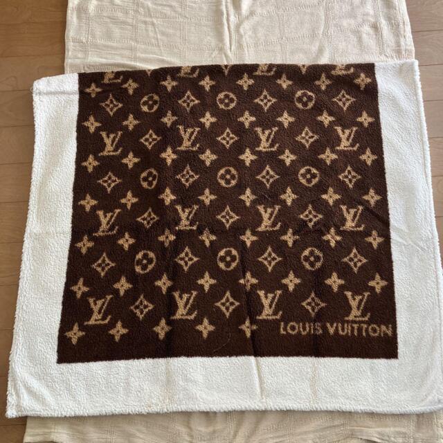 Louis Vuitton Monogram Brown Cotton Blanket Beach Bath Towel Drap