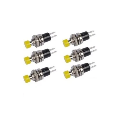 5 PCS Lockless Momentary ON/OFF Push button Yellow Mini Switch PBS-110  - Image 1 of 4