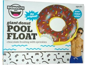 Flotador Gigante Chocolate Esmerilado con Espolvoreos Donut Piscina 4 pies de Ancho NUEVO BigMouth - Imagen 1 de 3