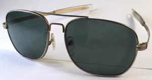Vintage High Quality Engineering Aviator SUNGLASSES, Gold Tone, CS-1101, 5.25" - Picture 1 of 22