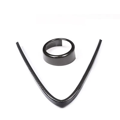 FOR 2017-2021 ALFA ROMEO GIULIA BASE CARBON ABS FRONT V SHAPE GRILLE COVER TRIM - Image 1 of 4