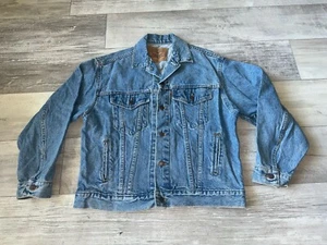 Chaqueta vaquera vintage Levi's naranja lengüeta camionera talla grande mujer EE. UU. 57510 - Imagen 1 de 12