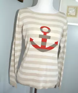 LES ATELIERS DE LA MAILLE BEIGE MARINER MAGLIONE LEGGERO TOP DONNA TAGLIA S *EUC* - Foto 1 di 5