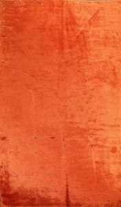 Orange Solid Shaggy Oriental Modern Area Rug Hand-knotted SILK Carpet 6x10 ft - Picture 1 of 12