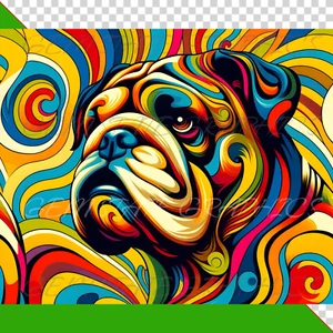 Rainbow Bulldog Skinny Tumbler Wrap Pronto da Premere Sublimazione Trasferimento Calore - Foto 1 di 2