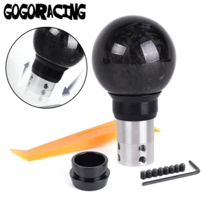 Perilla de cambio de marchas automática estilo prensa de fibra de carbono forjada forma de bola redonda - Imagen 1 de 9