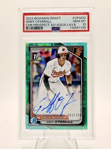 2024 Bowman Draft Griff O'Ferrall 1st Aqua Lava Chrome Prospect Auto /199 PSA 10 - Picture 1 of 2