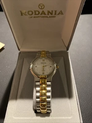 Vintage Rodania Of Switzerland Women’s Watch Two Tone Bracelet Link In Box - Image 1 of 4