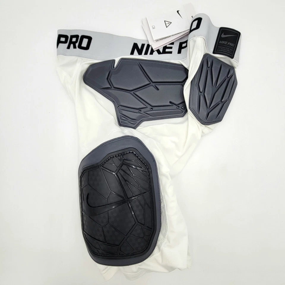 Men's Nike Pro HyperStrong Football Padded Shorts White Black AQ2732-100 LARGE