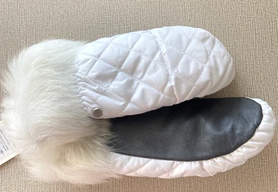 New UGG Smart Gloves Quilted White Shearling Trim All Weather Tech Mittens L/XL - Image 1 of 4