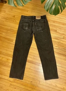 Vintage 90s Mens 36x30 Levi’s 505 Black Regular Straight Leg Denim Jeans USA - Picture 1 of 11
