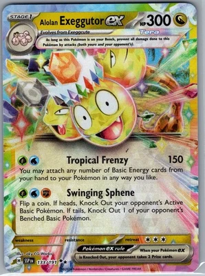 Alolan Exeggutor ex - 133/191 SV08: Surging Sparks - Pokemon Card - NM - Image 1 of 2