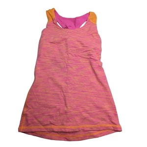 Ivivva by Lululemon Girls Sz 14 Layered Tank Top Pink Orange Spacedye - Picture 1 of 4