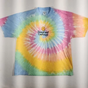 Dazed And Confused Tie-Dye Smiley Face Graphic T-Shirt XL 100% Cotton Vibrant - Picture 1 of 6