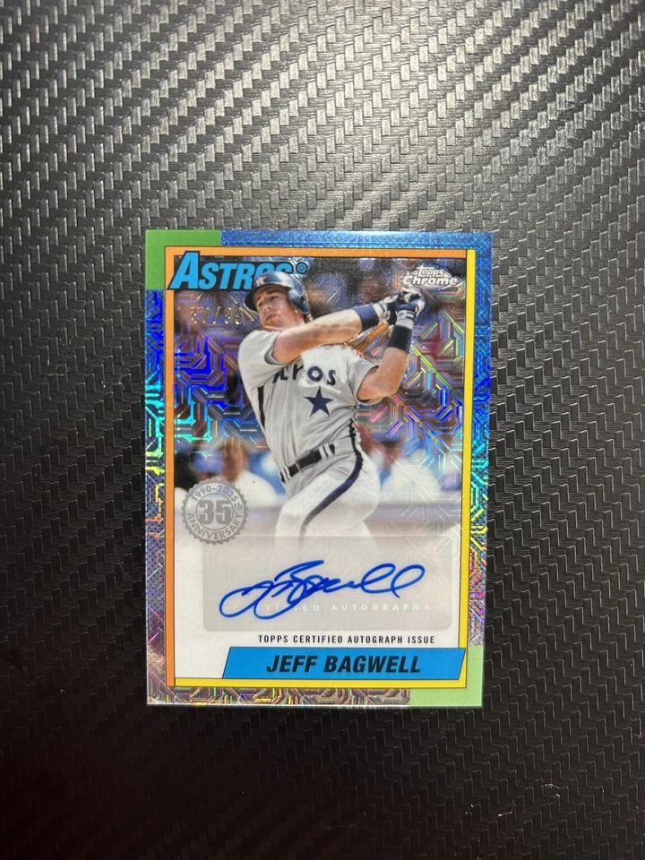 2025 Topps Serie 1 Jeff Bagwell 1990 Topps Cromo Automático 40/99 Mojo Refractor  Foto 1 de 3