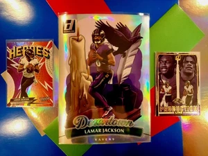 2025 Lamar Jackson Lot Of 3, Lg.  DOWNTOWN, HEROES, PRODUCTION LINE 🏈 - Bild 1 von 4