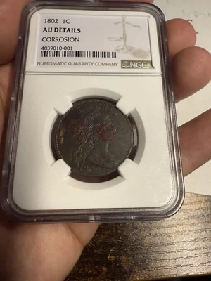 1802 Large Cent NGC AU (DET), 20% Below Greysheet Wholesale For AU50 Of $1700. - Image 1 of 3
