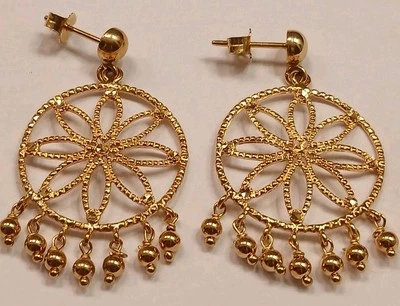 NUEVO Pendientes colgantes de araña de oro macizo de 14 quilates de 4,8 g Eterna  Foto 1 de 4