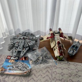 LEGO Star Wars Republic Attack Gunship 7676 Millennium Falcon 75105 8128 Used