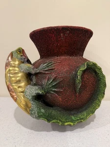 Jarrón de cerámica lagarto hecho a mano figura de animal iguana de cerámica - Imagen 1 de 21