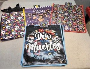 Lot Day of the Dead\Halloween Reuseable Bags Dia de los Muertos skulls new tags - Picture 1 of 1