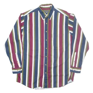 TRADER BAY Tall Mens Shirt Maroon Striped Long Sleeve L - Picture 1 of 6