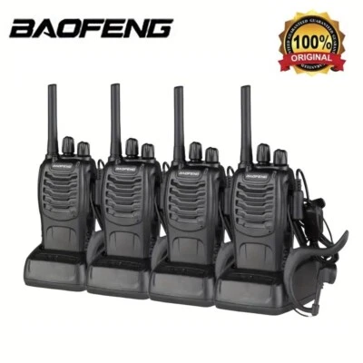Paquete de 4 Walkie Talkie Baofeng BF-88A radio bidireccional de largo alcance portátil FRS Foto 1 de 4