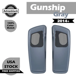 Gunship Gray 6x9" Saddlebag Speaker Lids Audio Cover For Harley Touring 2014+ - Bild 1 von 7