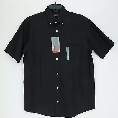 Roundtree & Yorke TravelSmart Short Sleeve Shirt S Black Solid Easy Care NWT - Image 1 of 4