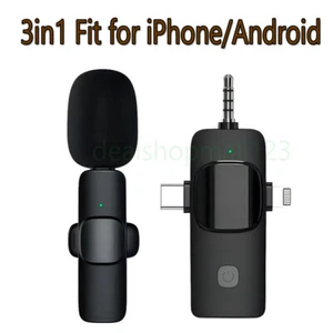 1PC Lapel Lavalier Wireless Microphone For iPhone/Android Live Streaming/TikTok - Picture 1 of 11