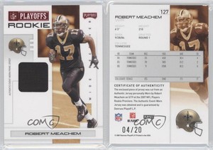 2007 Playoff NFL Playoffs Red Materials Prime /20 Robert Meachem #127 Rookie RC