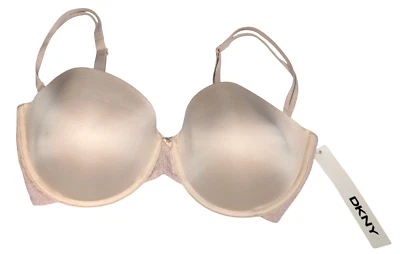DKNY® 36D Signature Encaje Levantamiento Perfecto Sin Tirantes Con Aros Desnudo #454195  Foto 1 de 4