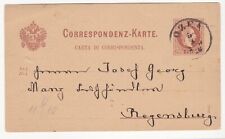 Bozen,2 Kreuzer,Ganzsache braun,→ Regensburg,5.3.1878
