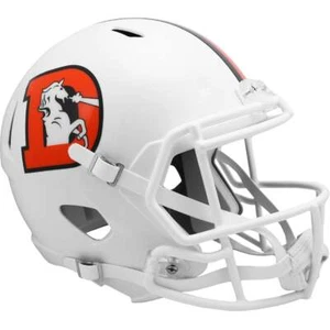 Casco de fútbol americano Denver Broncos blanco réplica alternativa de 1 velocidad tamaño completo - Imagen 1 de 4