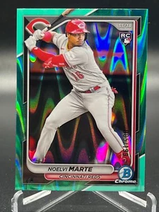 2024 Bowman Chrome NOELVI MARTE AQUA LAVA REFRACTOR /199 RC #4 - Bild 1 von 2