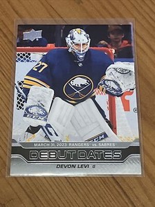 2023-24 Upper Deck Debut Dates Gold Devon Levi Rookie Buffalo Sabres #DD-23