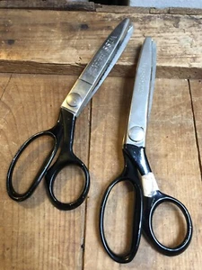 2 Vintage WISS Pinking Shears CB7 Professional Sewing Scissors 4” - Picture 1 of 4