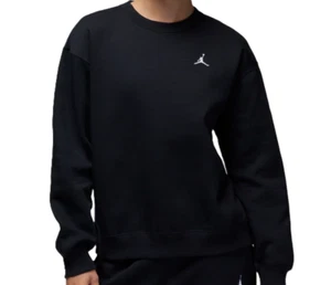 Nike Women's Air Jordan Brooklyn Fleece Crew-Neck Sweatshirt Black FV7074-010 j - Picture 1 of 4