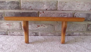 Vintage Oak Wood Wall Shelf Honey Oak Finish 15" long - Picture 1 of 8