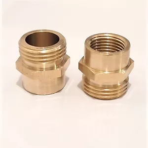 3/4"" GHT Stecker x 1/2"" NPT Buchse Stecker (2er Pack) Messing Gartenschlauch Beschlag - Bild 1 von 9